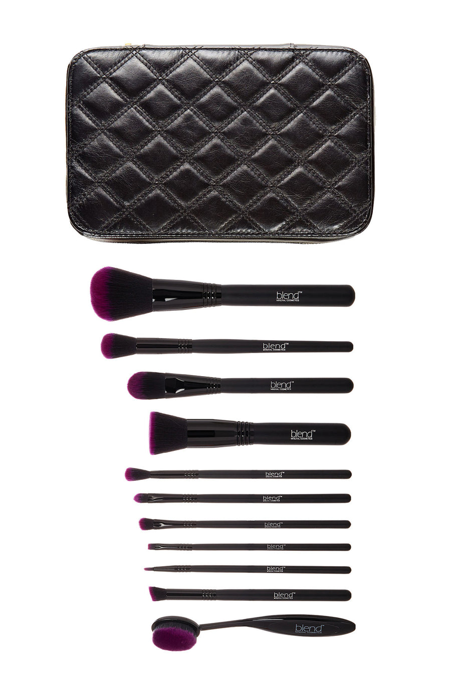 Professional Makeup Artist Complete 11-Piece Brush Kit - Purple - Blend Mineral Cosmetics