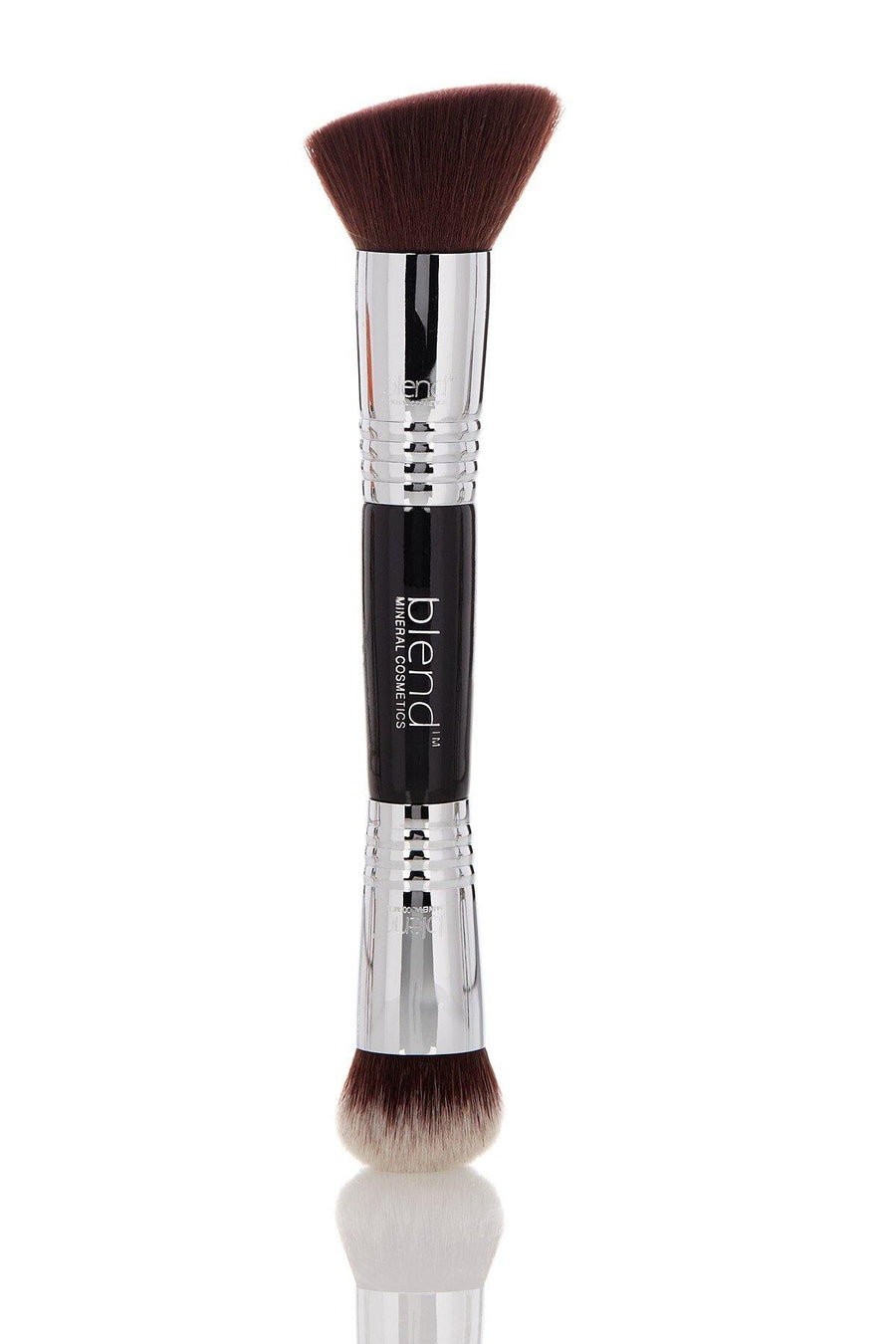 Brass Double Ended Brush - Silver - Blend Mineral Cosmetics